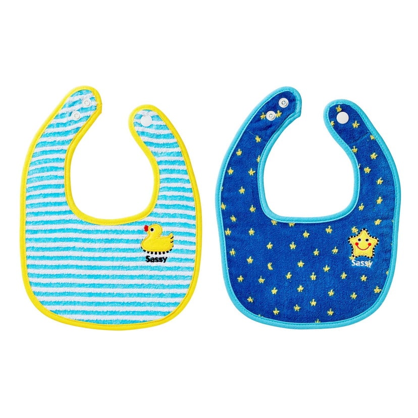 サッシータオル・ビブセット/ブルー