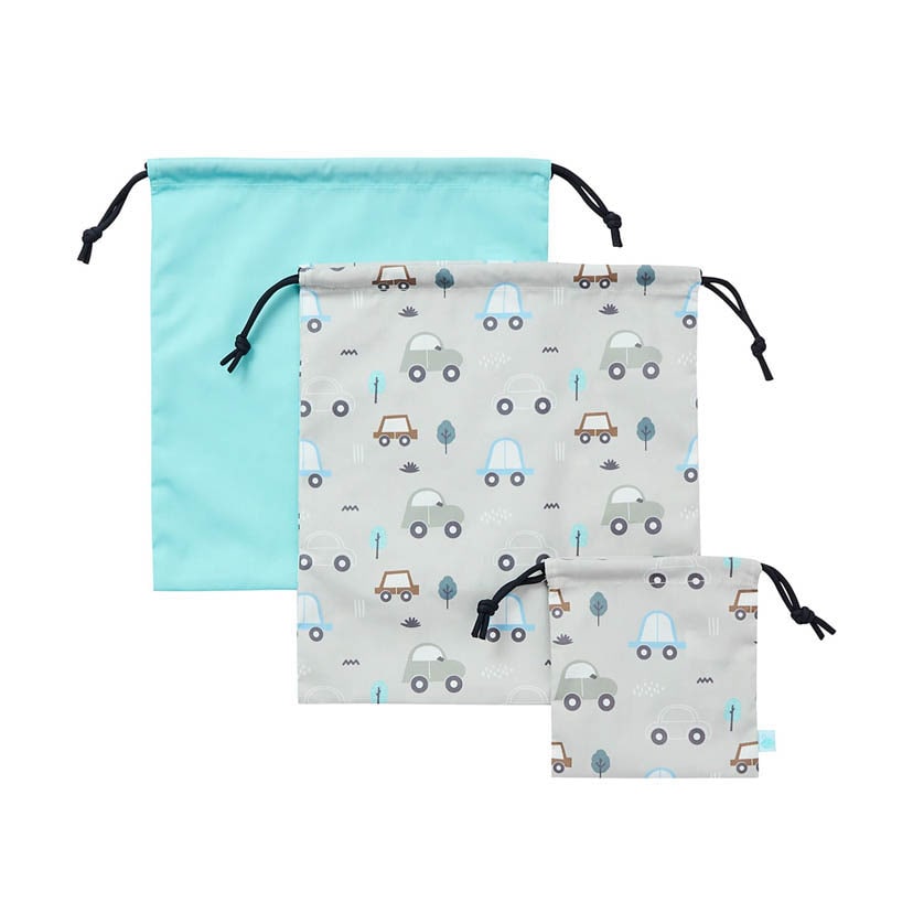 きんちゃく3枚セット/カー/スカイグレー