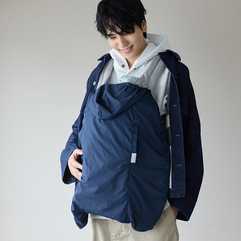オールウェザーダウン3WAY防寒ケープ/ネイビー