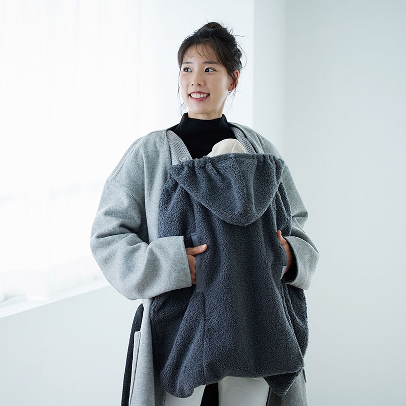 シープボア防寒ケープ/グレー