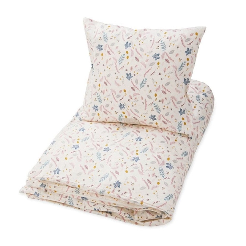 キッズ布団・枕カバーセット/トートバッグ付き/ローズリーフ