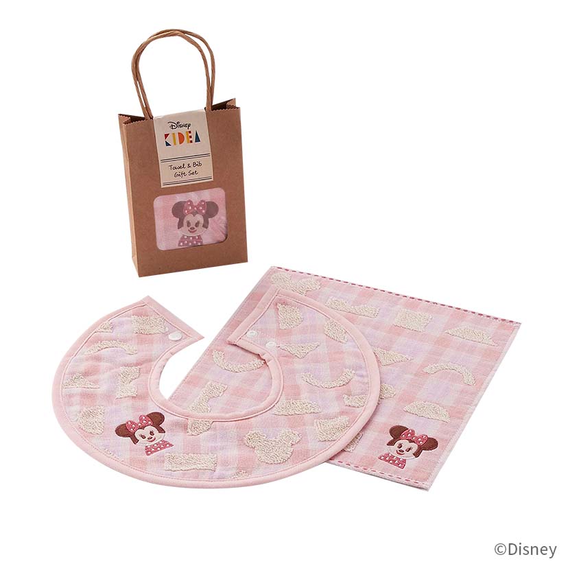 KIDEAタオル・ギフトセット/エラブ/タオルハンカチ＆スタイ/ミニー