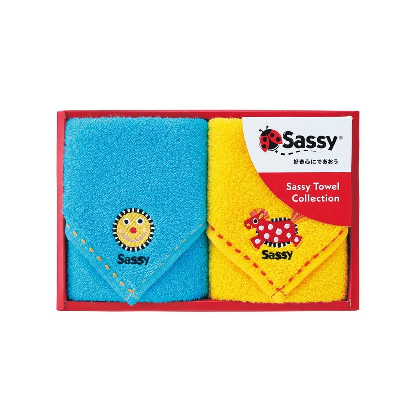 サッシー・ミニタオルセット/ブルー＆イエロー