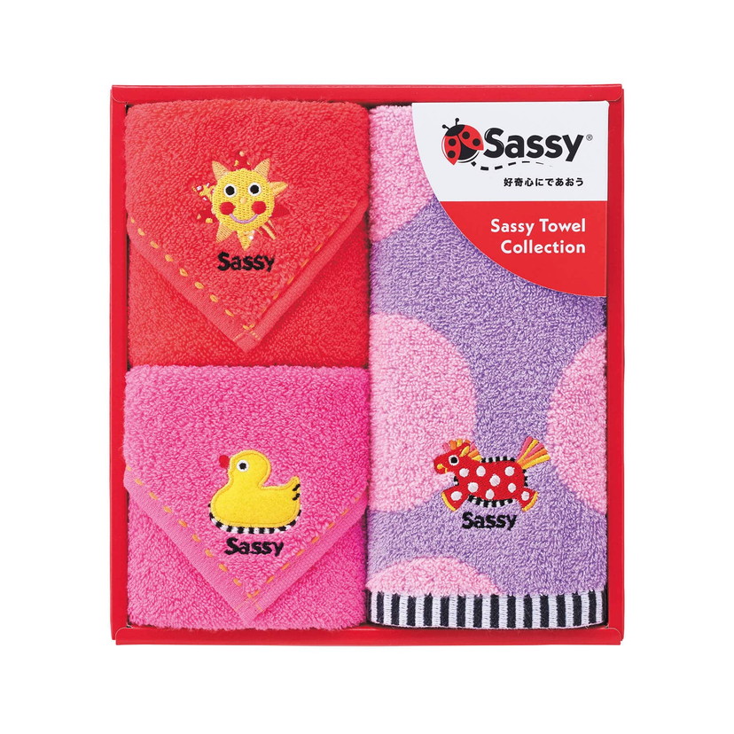 サッシー・ギフトタオルセット/S/ピンク/3枚入り
