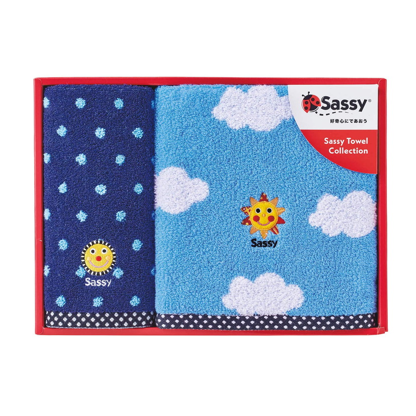 サッシー・フェイス＆ウォッシュタオルセット/ブルー