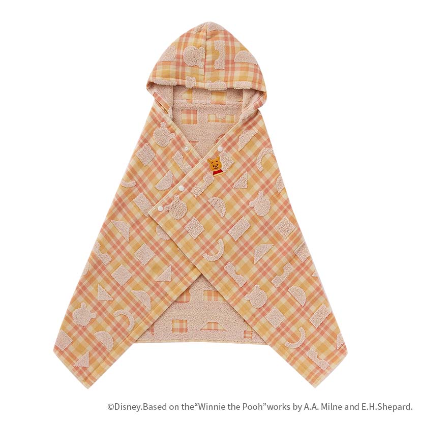 KIDEAタオル/エラブ/フード付きバスタオル/くまのプーさん