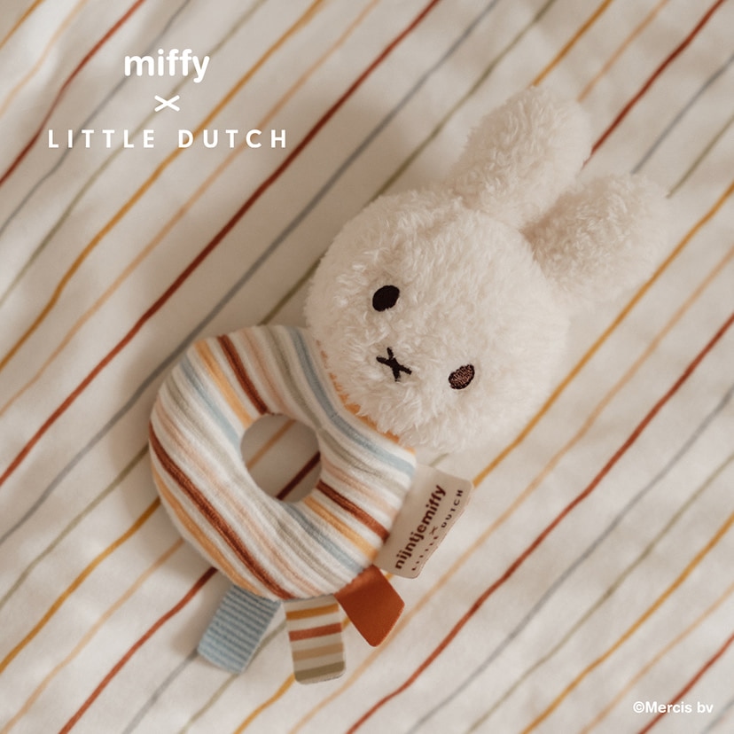 miffy x Little Dutch ベビーラトル/ヴィンテージサニーストライプ