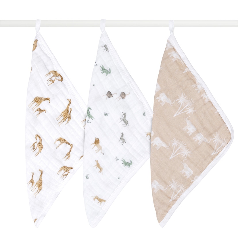 ウォッシュクロス/サファリドリームズ/オーガニック/3枚