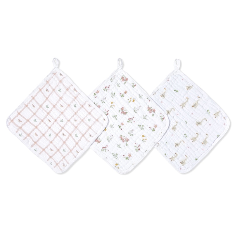 ウォッシュクロス/カントリーフローラル/3枚